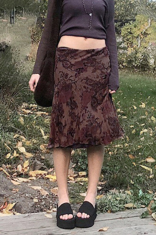 Fashion Mesh Lettuce Hem Skirt