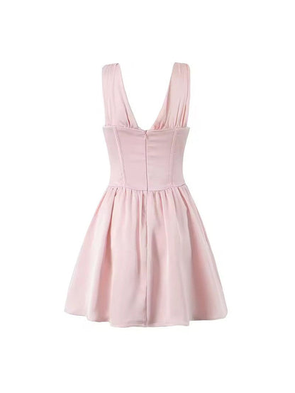 V Neck Corset Short Dress