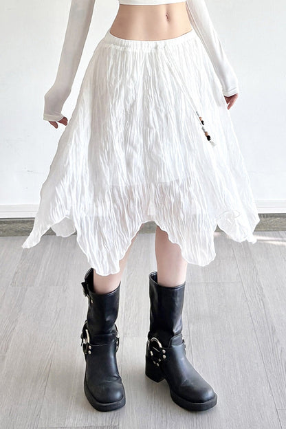 Beaded Asymmetrical Mini Skirt