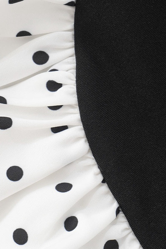 Strapless Polka Dot Sweetheart Bubble Hem Corset Mini Dress