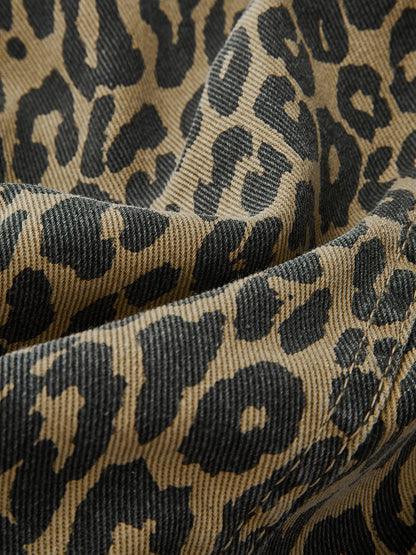 Leopard Printed Button Blazer