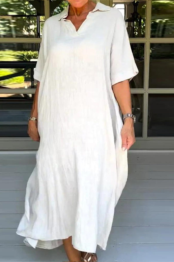 Classy Plain Half Sleeve Midi Dress