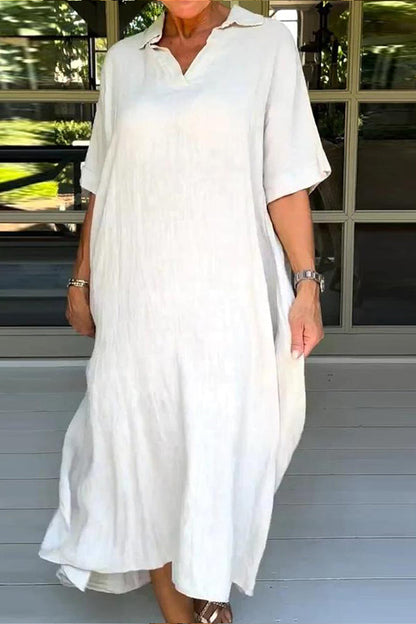 Classy Plain Half Sleeve Midi Dress