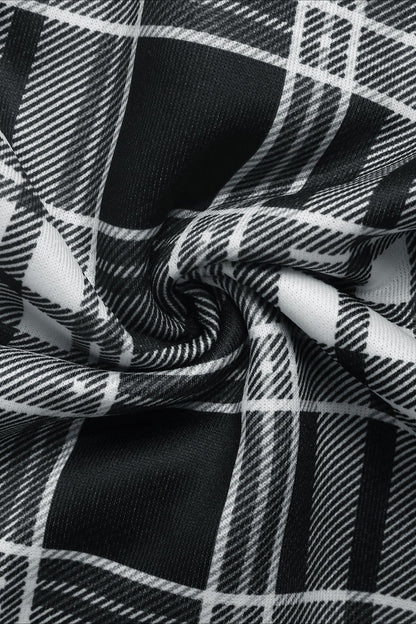 Plaid Elastic Waist Loose Fit Pants