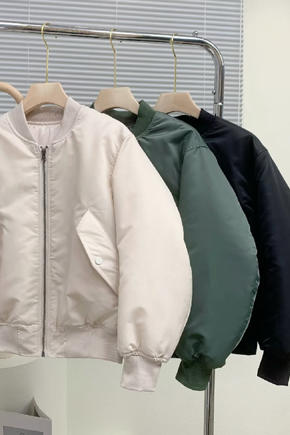 Stand Collar Thickened Single-sided Flight Jacket Baseball Jacket