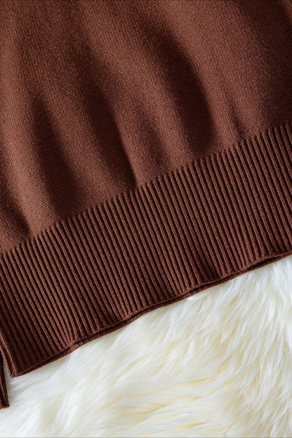 Casual Ribbed Knit Sweater