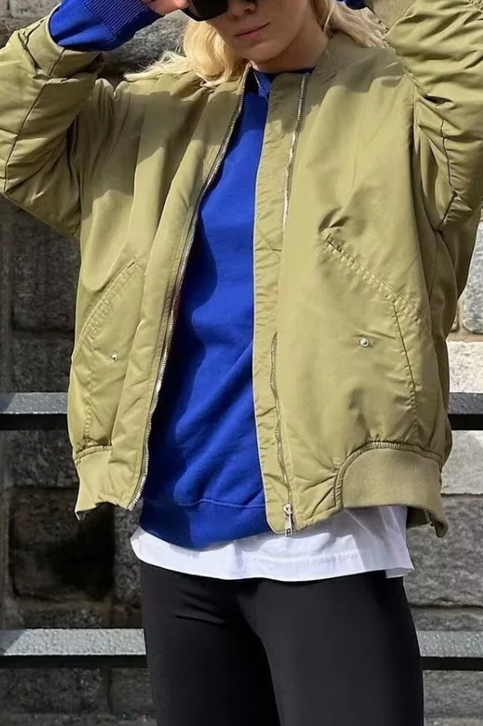 Oversized Bomber Loose Biker Jacket