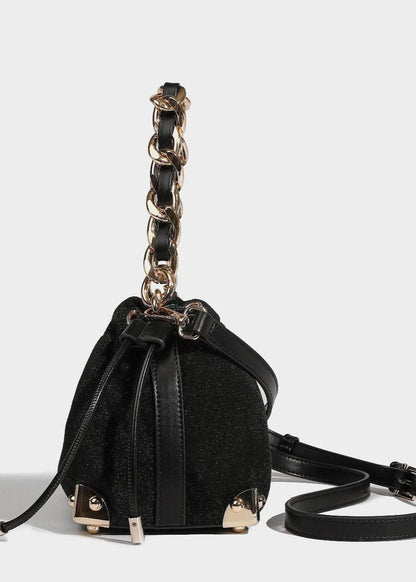 Chic-Chain Velvet Crossbody Bag