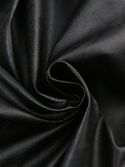 Hooded Ultra Short Leather Smock Jacket