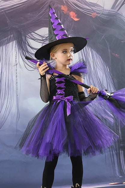 Witch Tulle Dress Kid Halloween Costume