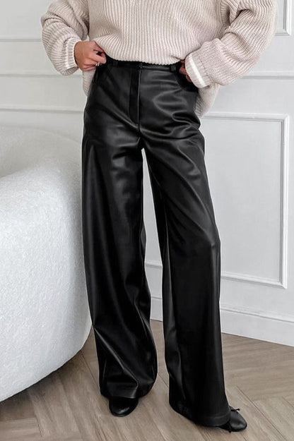 Vintage Fleece-Lined Leather Pants