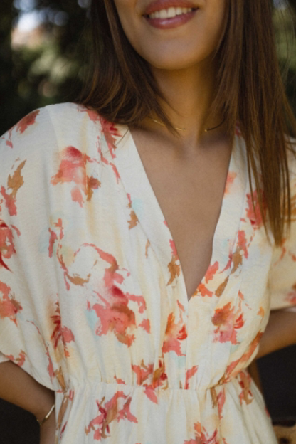 Fashion V-neck Loose Printed Long Dress