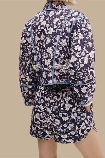 Floral Reversible Thick Padded Coat