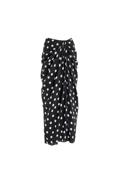 Bikini Set with Polka Dot Wrap Skirt