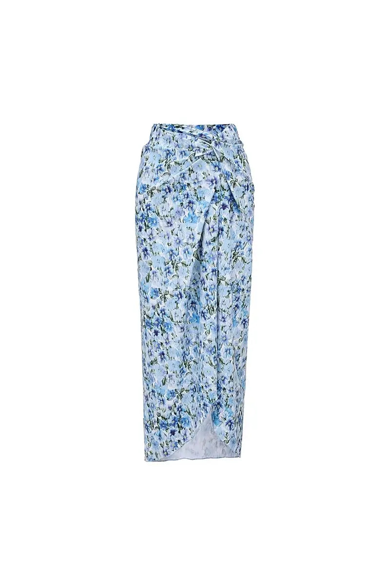 Halter Floral Strapless One-Piece Set