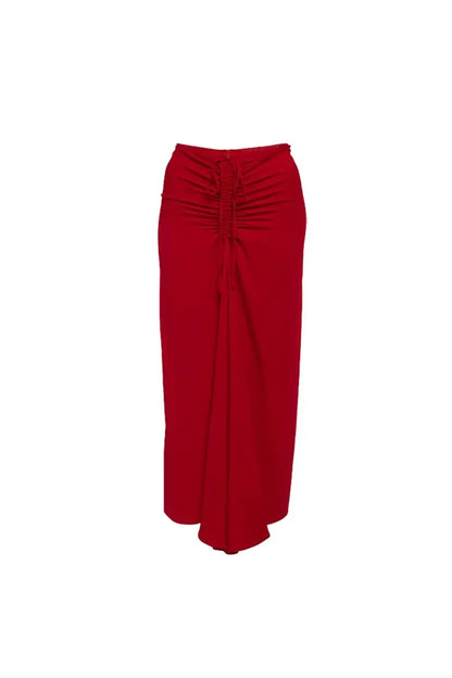 Deep V Halter Solid One Piece Swimsuit Set