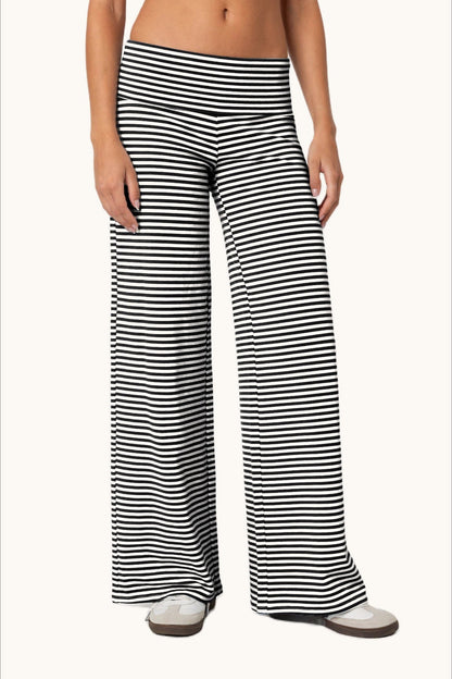 Athletic Fluid Stripe Straight Pants