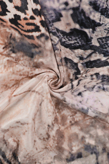 Leopard Lace Patchwork Slim Maxi Dress