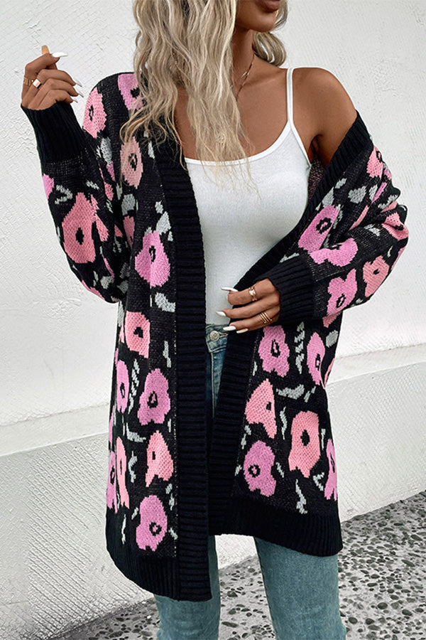 Floral Casual Women's Cardigan Sweater