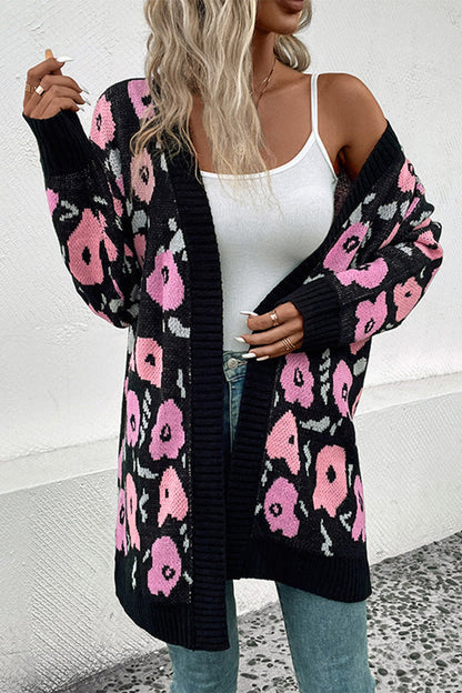 Floral Casual Women's Cardigan Sweater