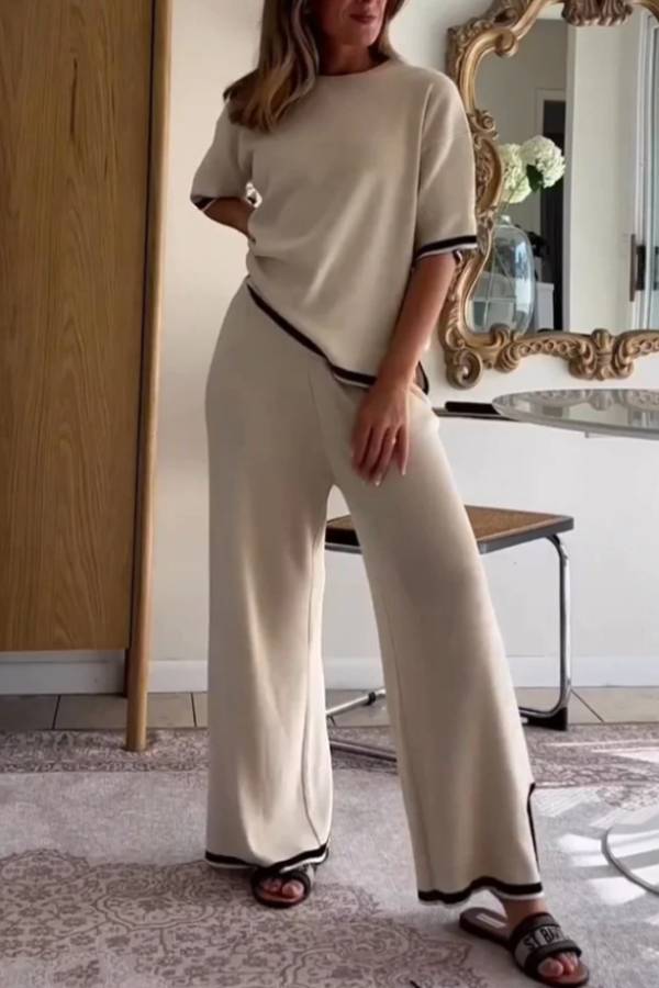 Fashion Slit Knit Two Piece Set