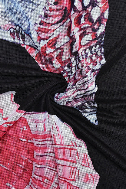 Halter Neck Floral Bodycon Maxi Dress