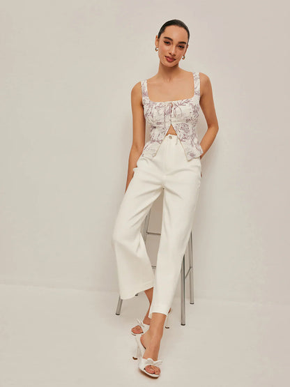 All-matching Wide Leg White Jeans