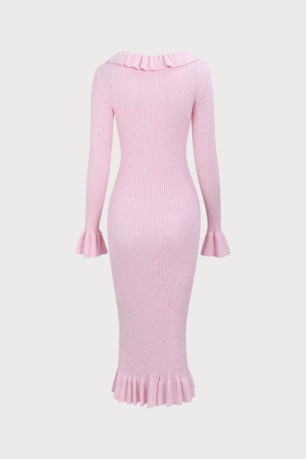 Valerie U-Neck Ruffle Midi Knit Dress