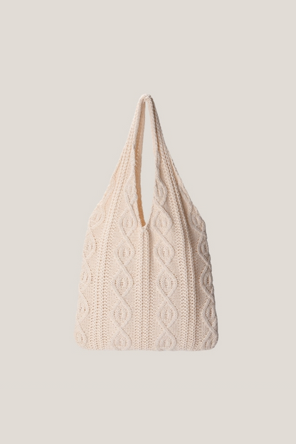 Heart Pattern Braided Tote Bag