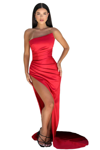 Sexy Strapless Pleated Dress