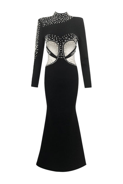 Bunyan Black Cut Out Mesh Bandage Dress