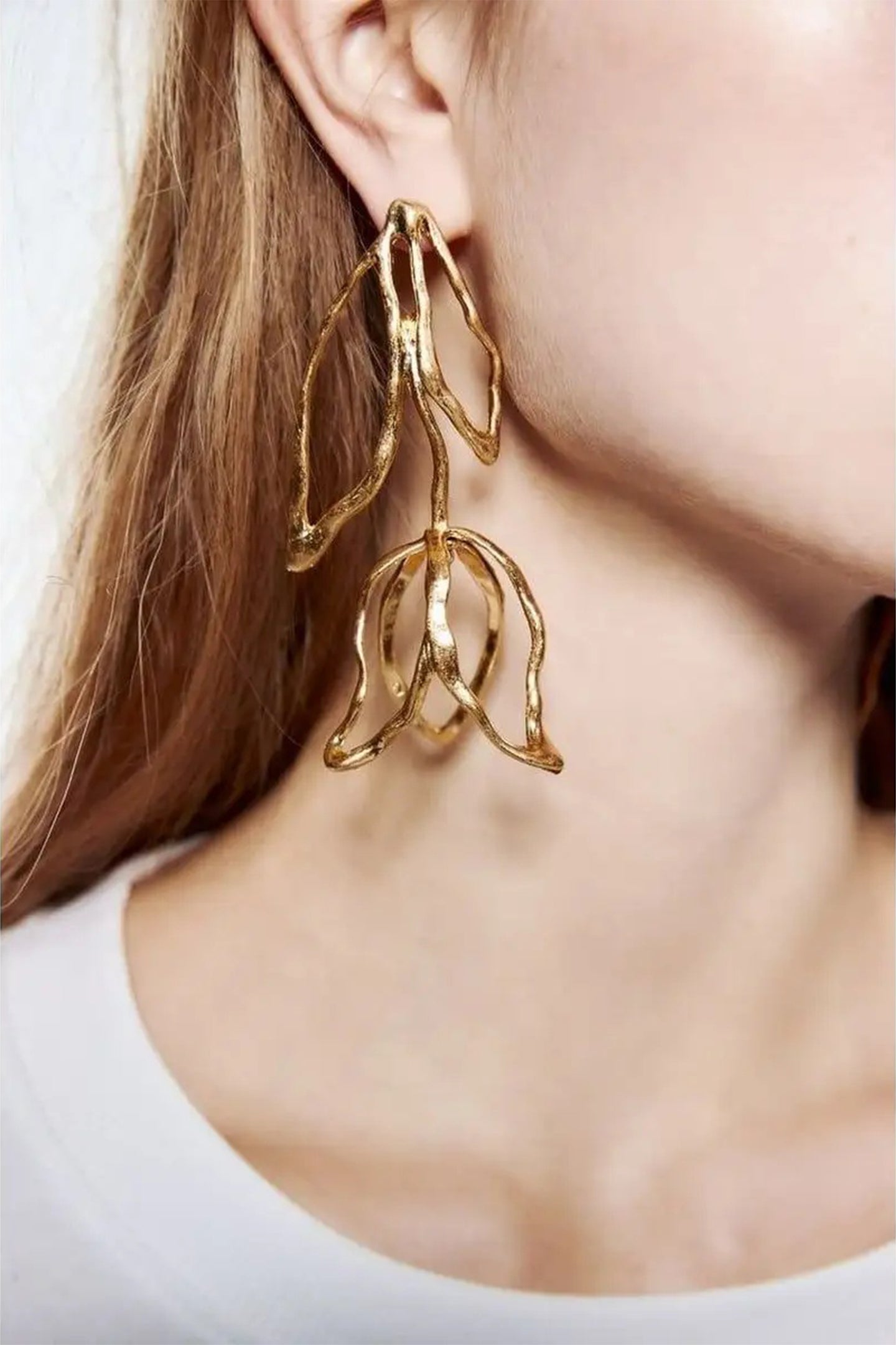 Abstract Floral Drop Earrings