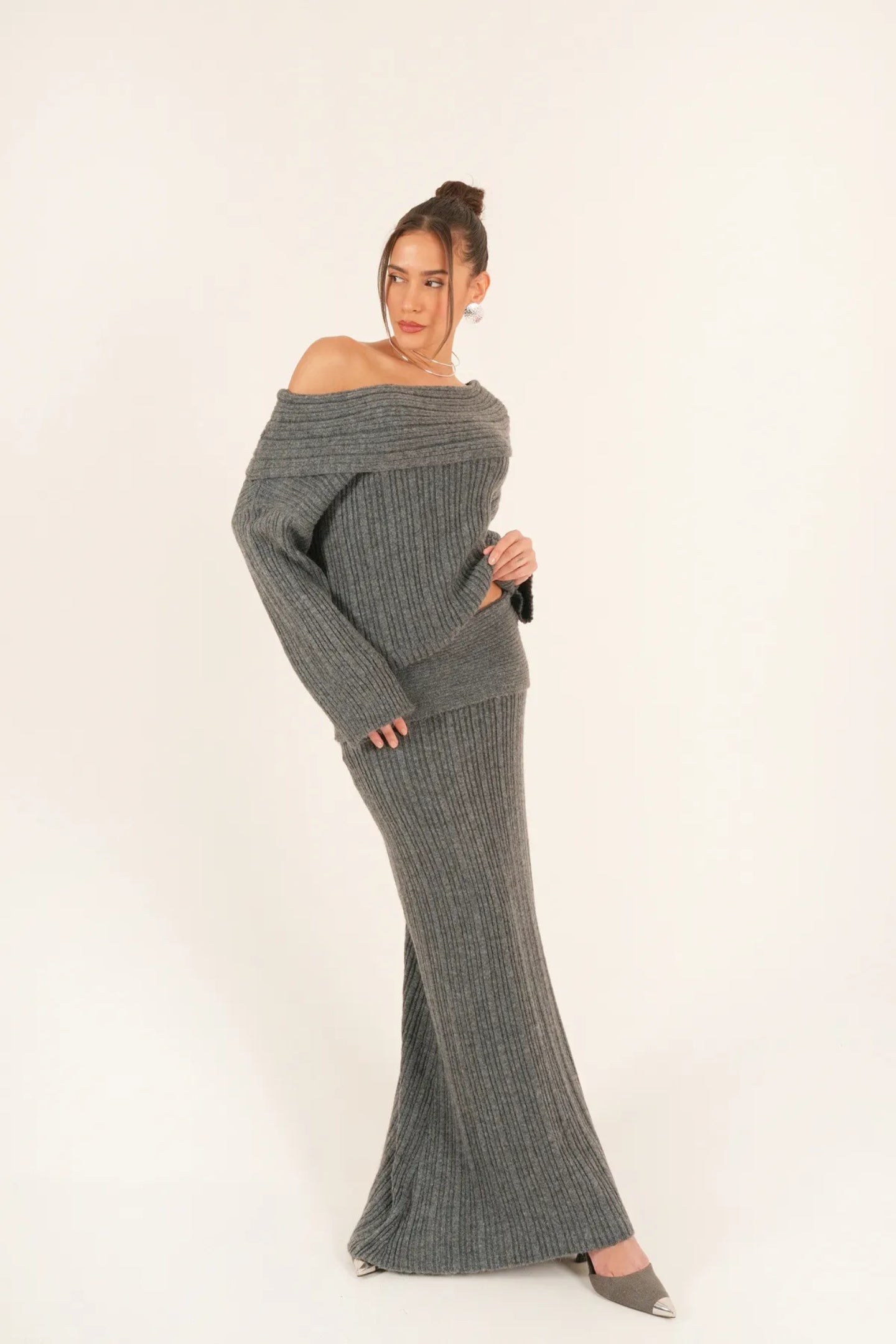 Georgia Off-Shoulder Knitted Set