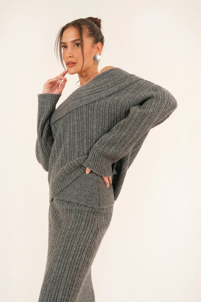 Georgia Off-Shoulder Knitted Set