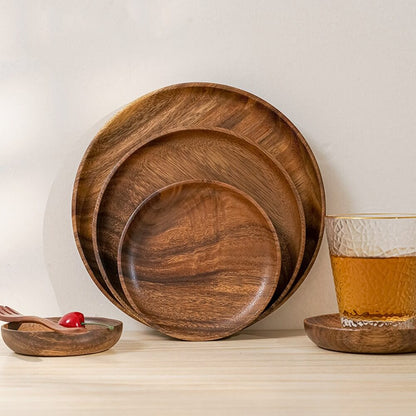 Acacia Wooden Plates 4pcs Set