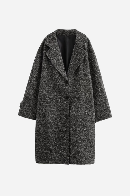 Hedy Textured Woven Cocoon Overcoat