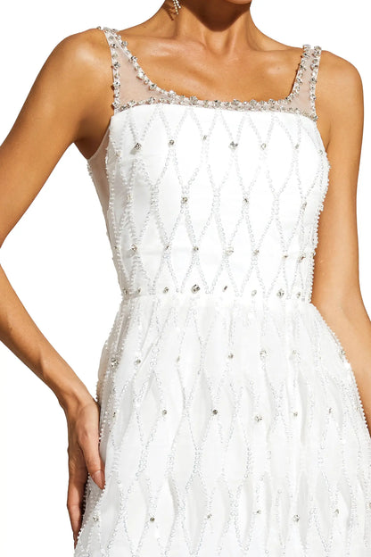 Veromca White Embellished Slip Dress