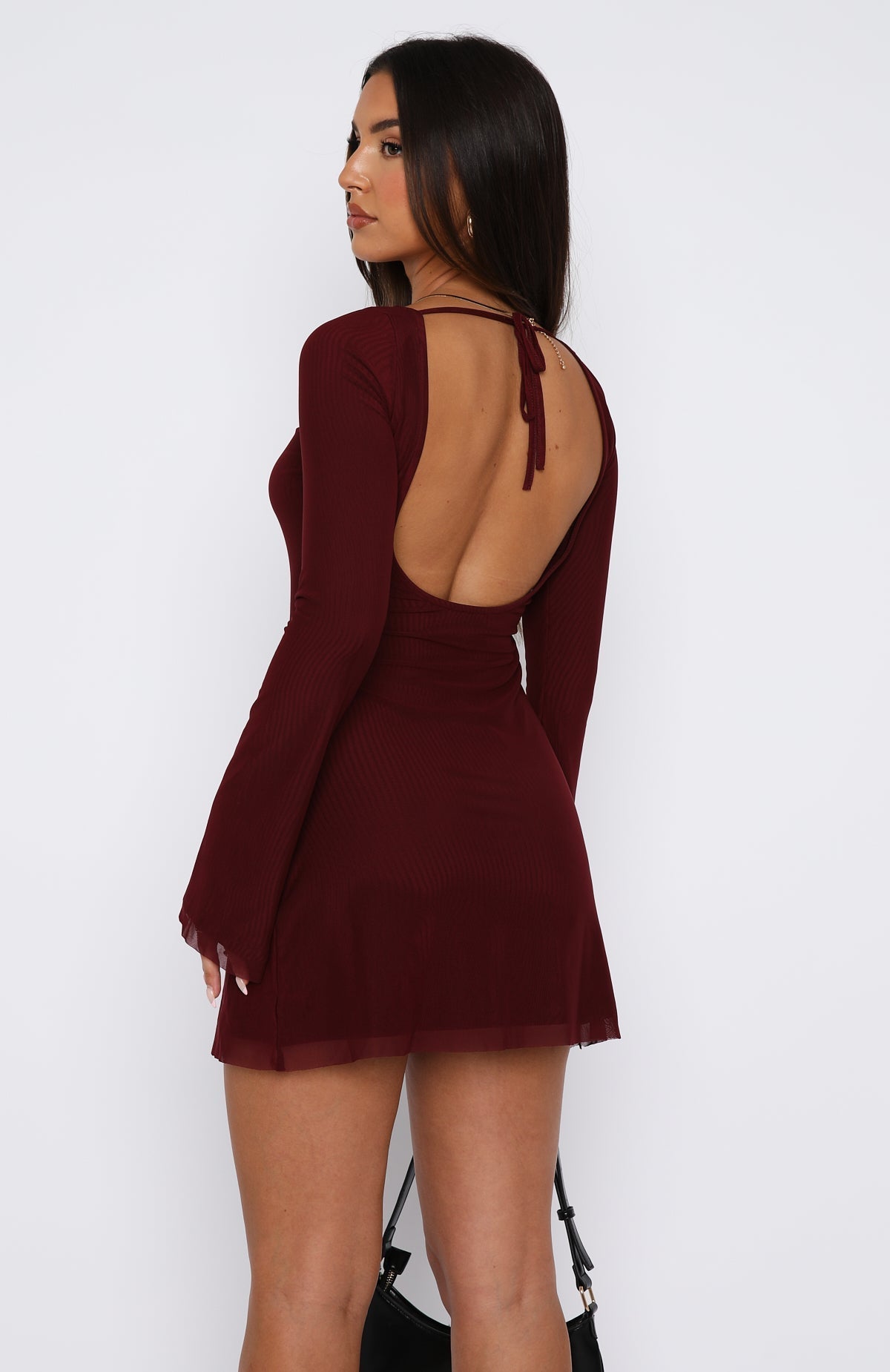 Ariadna Long Sleeve Mini Dress Wine
