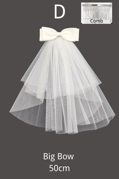 Rosalind Ribbon Big Bow Veil
