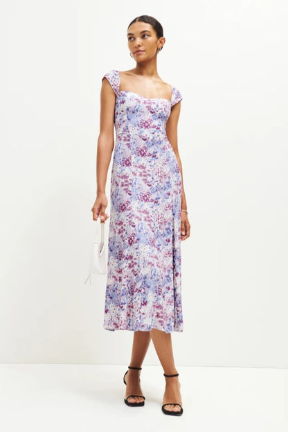 Floral Sleeveless Split Midi Dress