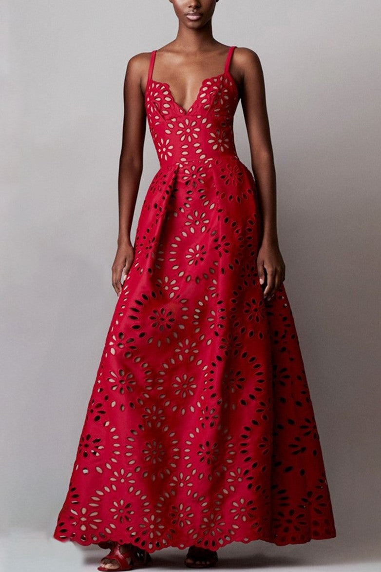 Lace Sweetheart Neckline Slip Maxi Dress