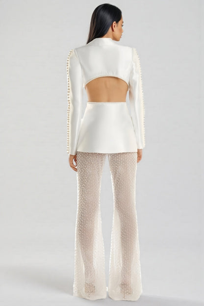 Kari 3D Flower Pearl Blazer