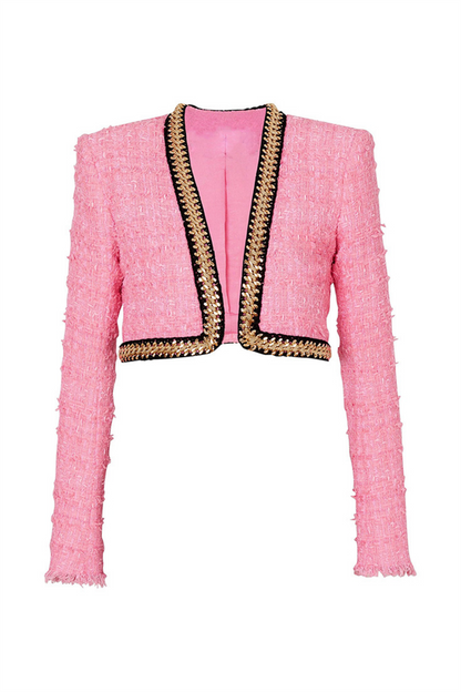 Betty Tweed Chain Crop Top