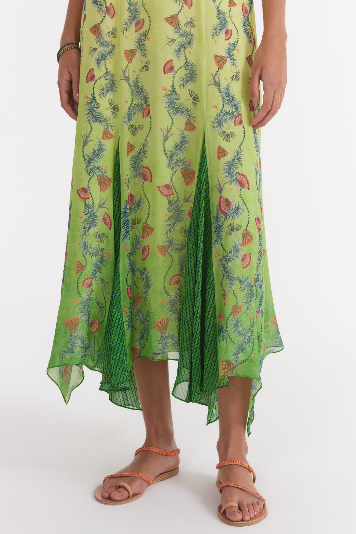 Floral Sweetheart Neck Sleeveless Midi Dress