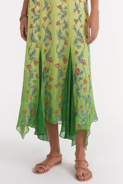 Floral Sweetheart Neck Sleeveless Midi Dress