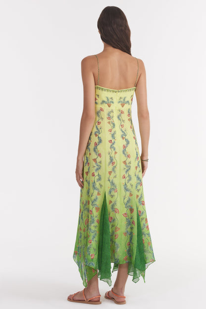 Floral Sweetheart Neck Sleeveless Midi Dress