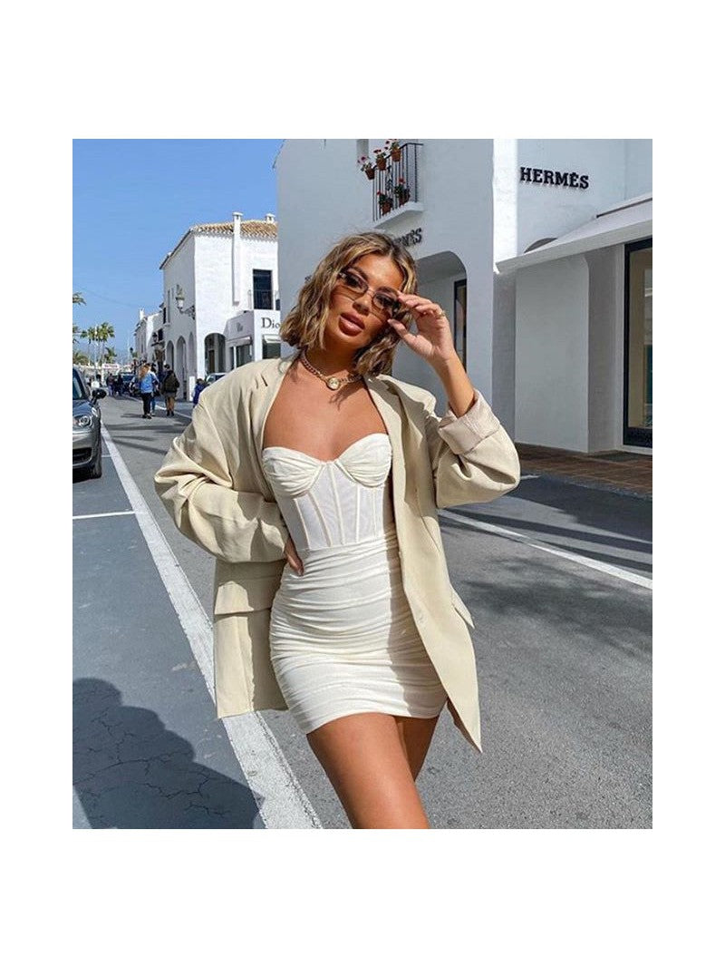 Mesh Pleated Summer Backless Short Dress