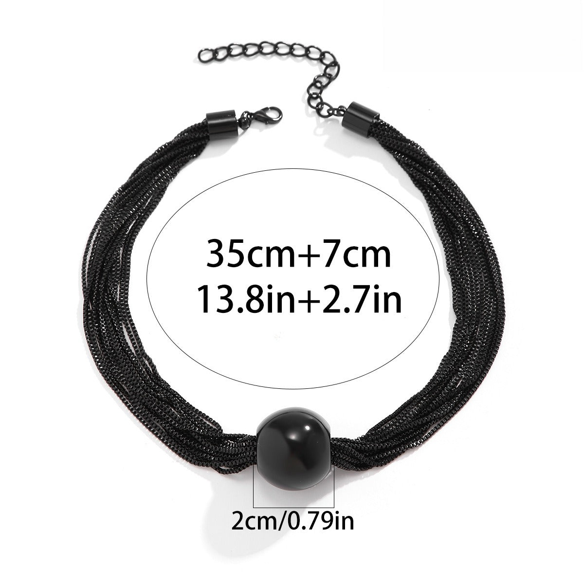 Bold Bead Pendant Choker Layered Necklace