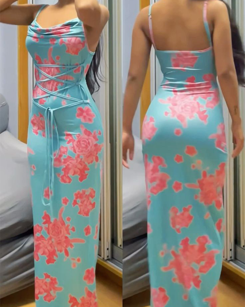 Sexy Backless Lace-Up Slip Dress (Pre-Sale)