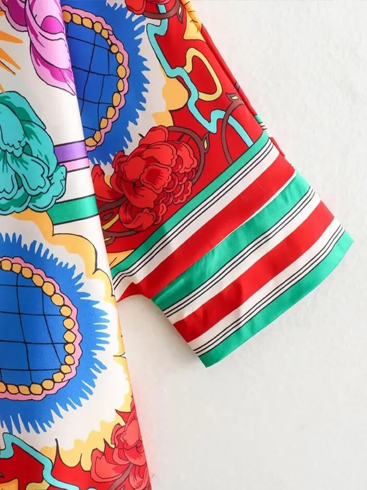 Floral Batwing Sleeves Top & Pants Coord Set